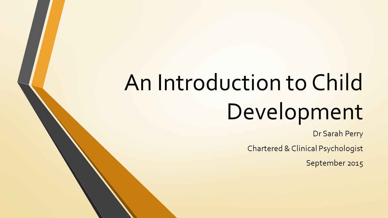 An introduction to the analysis of the child development